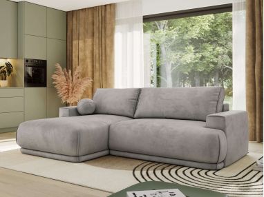 Narożnik RINA L - strona lewa - jasnoszary, welwet