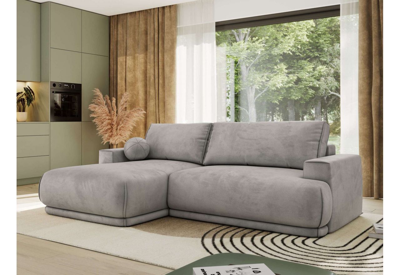 Narożnik RINA L - strona lewa - jasnoszary, welwet