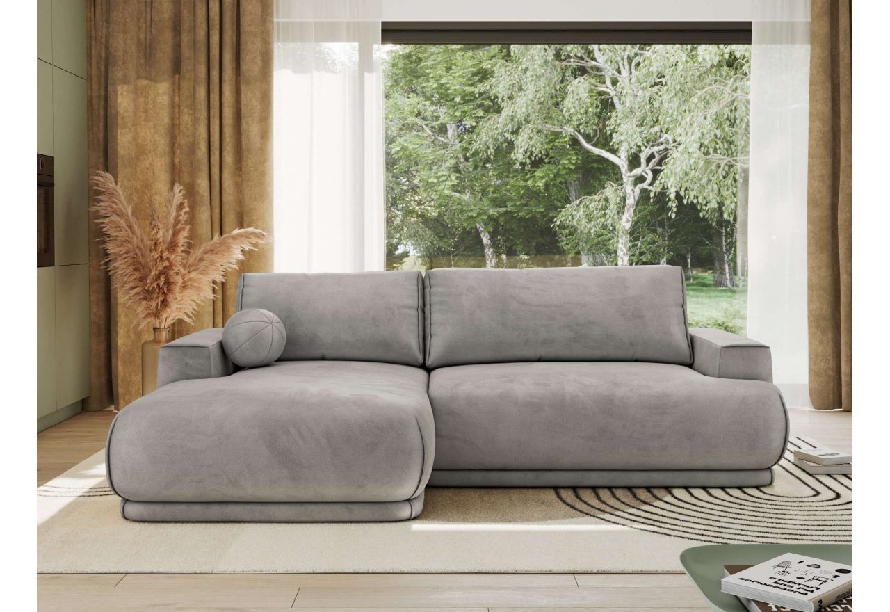 Narożnik RINA L - strona lewa - jasnoszary, welwet