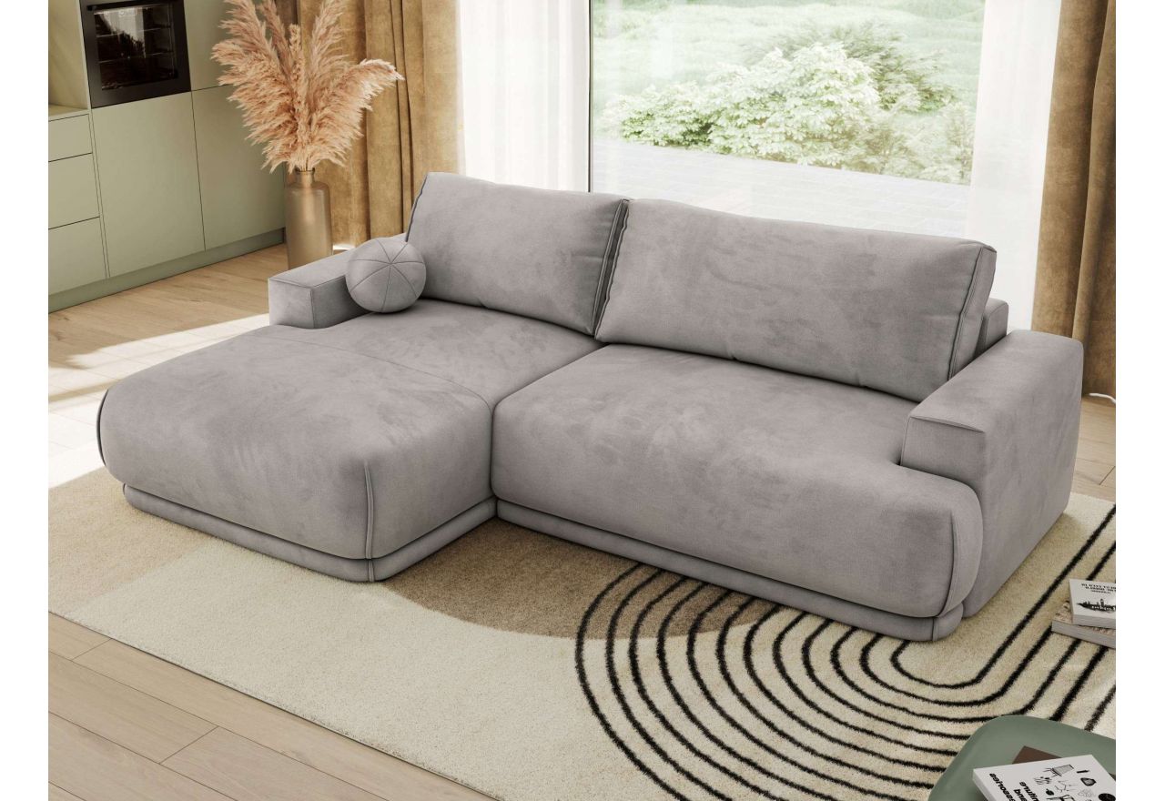 Narożnik RINA L - strona lewa - jasnoszary, welwet
