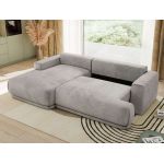 Narożnik RINA L - strona lewa - jasnoszary, welwet