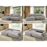 Narożnik RINA L - strona lewa - jasnoszary, welwet