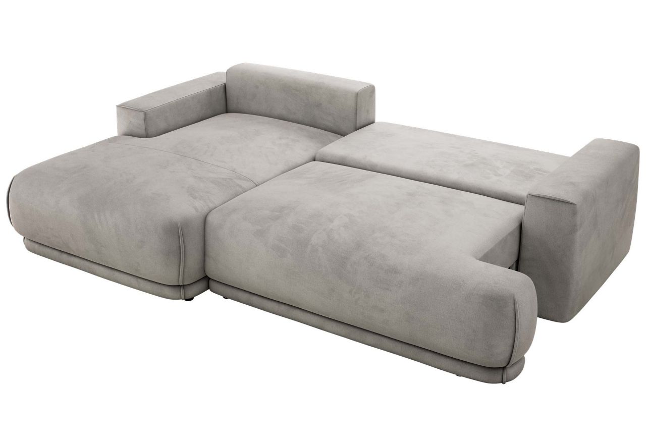 Narożnik RINA L - strona lewa - jasnoszary, welwet