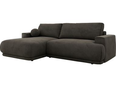 Narożnik RINA L - strona lewa - ciemnoszary, welwet