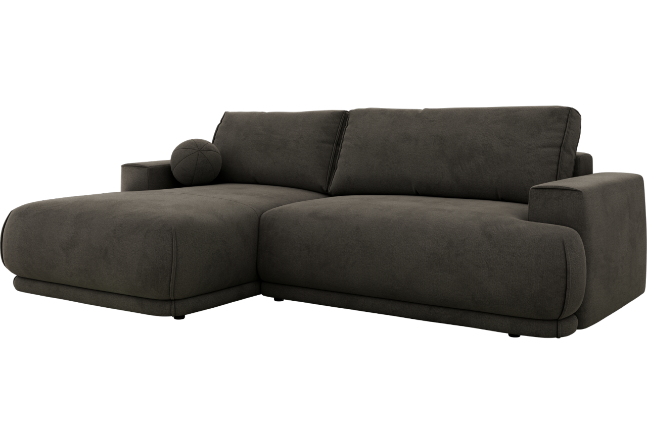 Narożnik RINA L - strona lewa - ciemnoszary, welwet