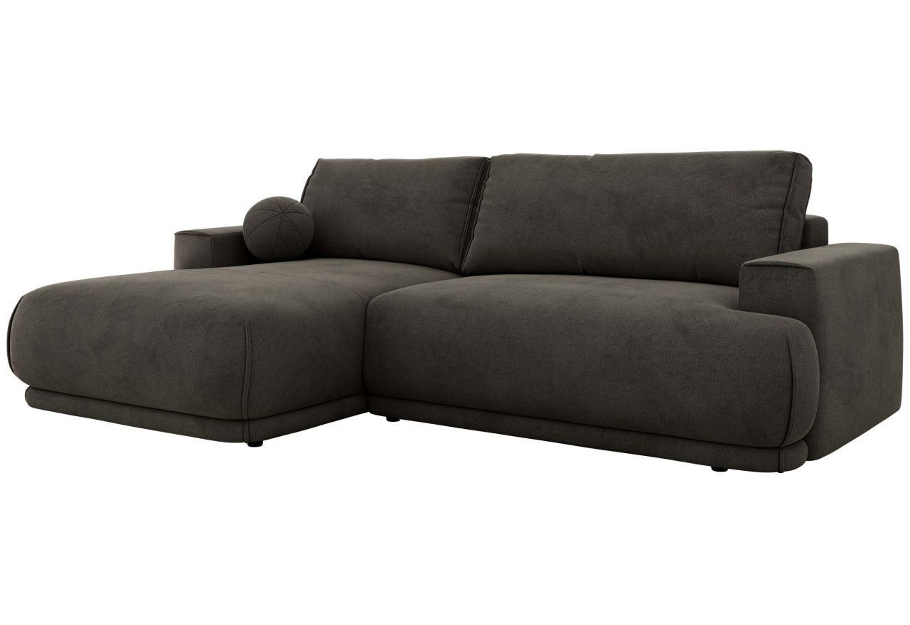 Narożnik RINA L - strona lewa - ciemnoszary, welwet