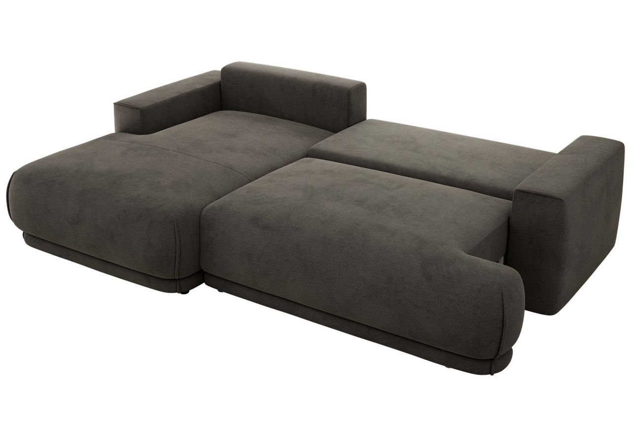 Narożnik RINA L - strona lewa - ciemnoszary, welwet