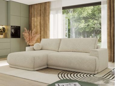 Narożnik RINA L - strona lewa - kremowy, struktura