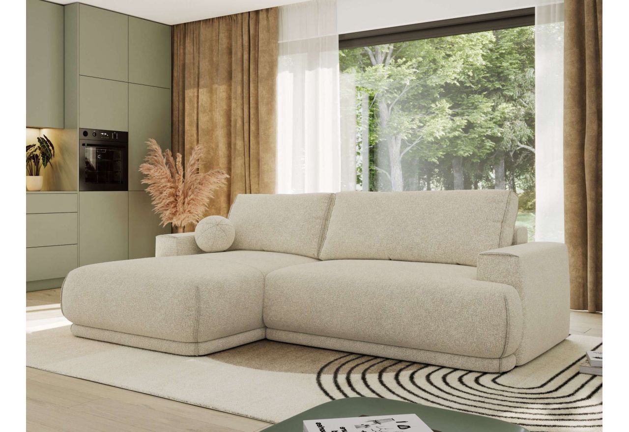 Narożnik RINA L - strona lewa - kremowy, struktura