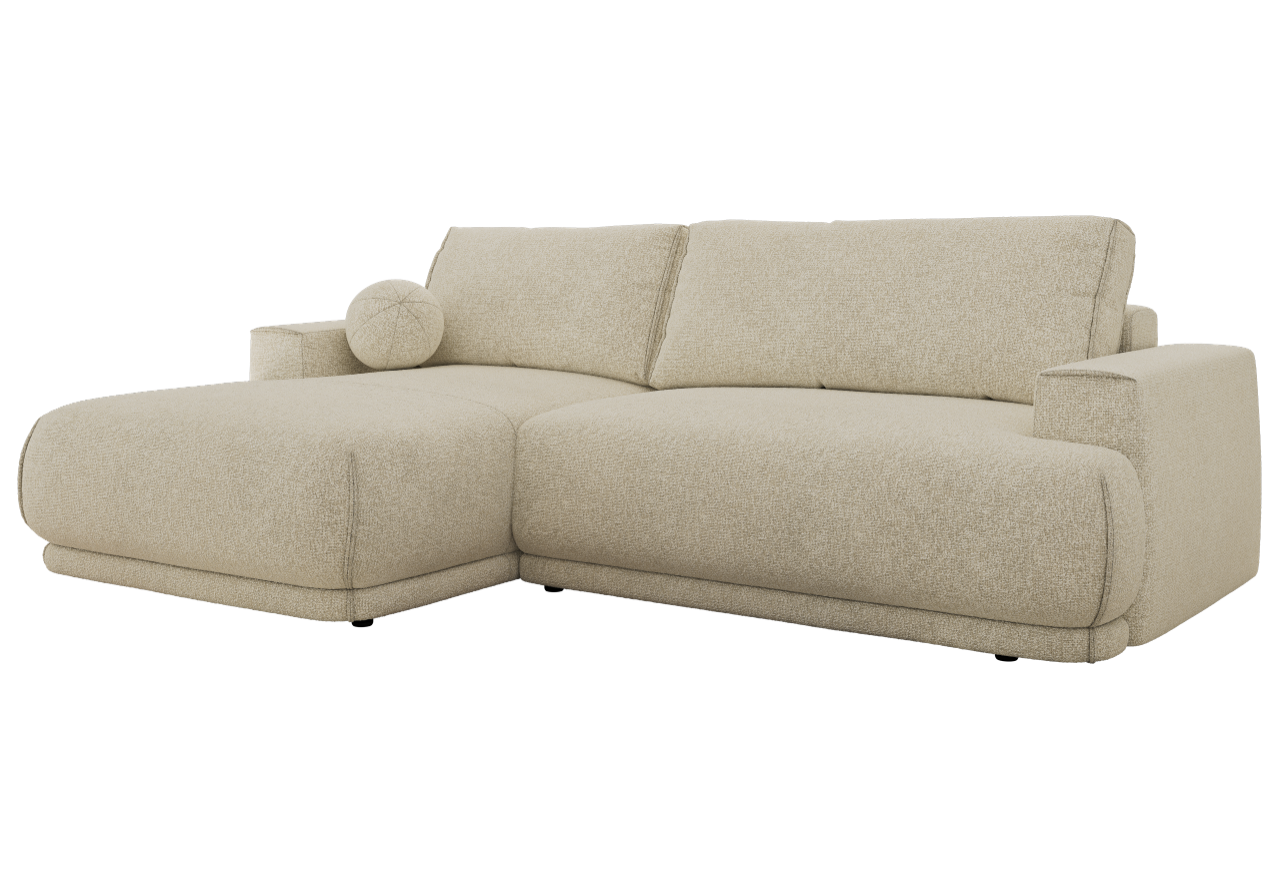 Narożnik RINA L - strona lewa - kremowy, struktura