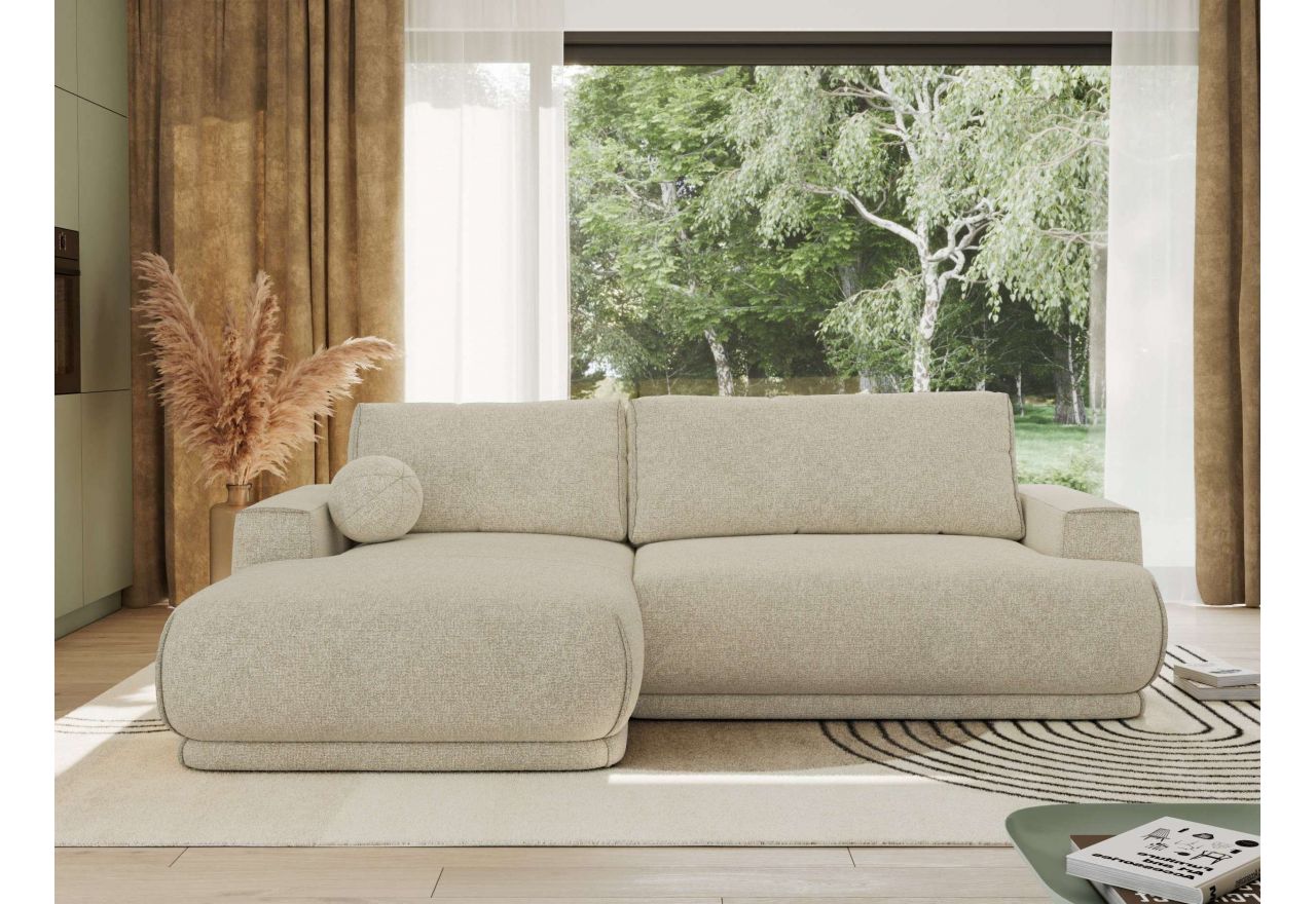 Narożnik RINA L - strona lewa - kremowy, struktura