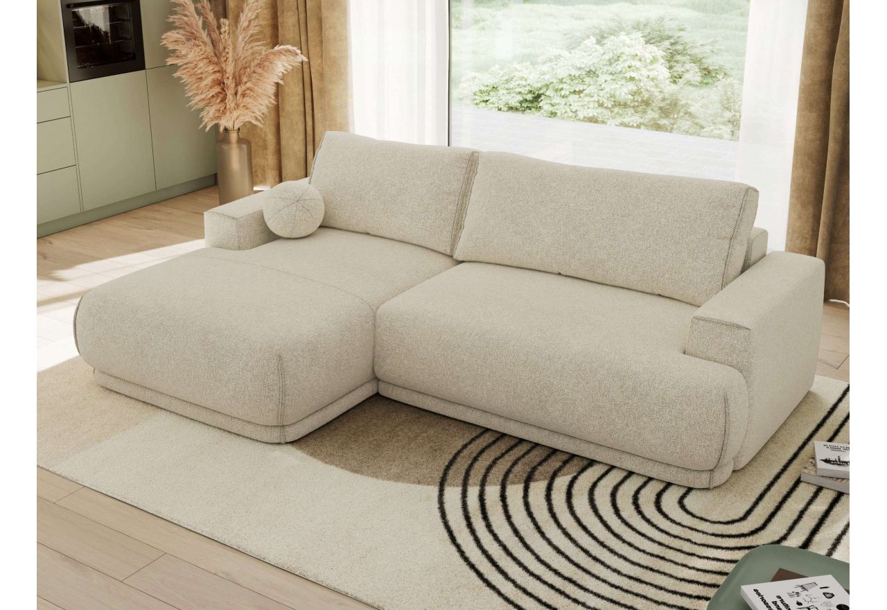 Narożnik RINA L - strona lewa - kremowy, struktura