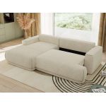 Narożnik RINA L - strona lewa - kremowy, struktura