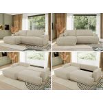 Narożnik RINA L - strona lewa - kremowy, struktura