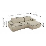 Narożnik RINA L - strona lewa - kremowy, struktura