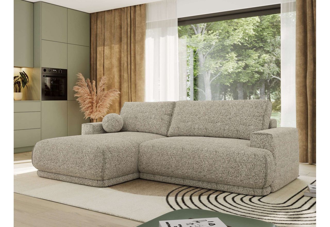 Narożnik RINA L - strona lewa - beżowy, struktura