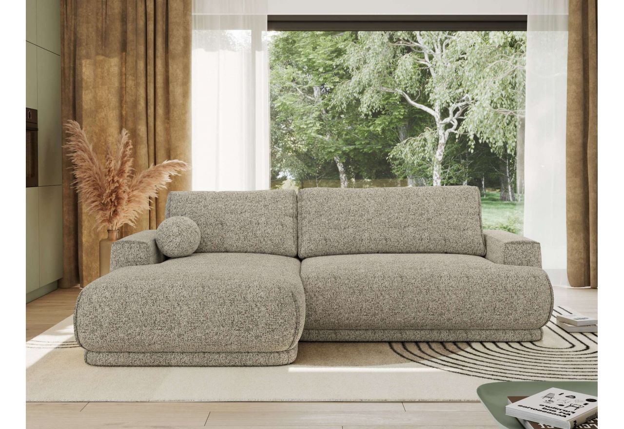 Narożnik RINA L - strona lewa - beżowy, struktura