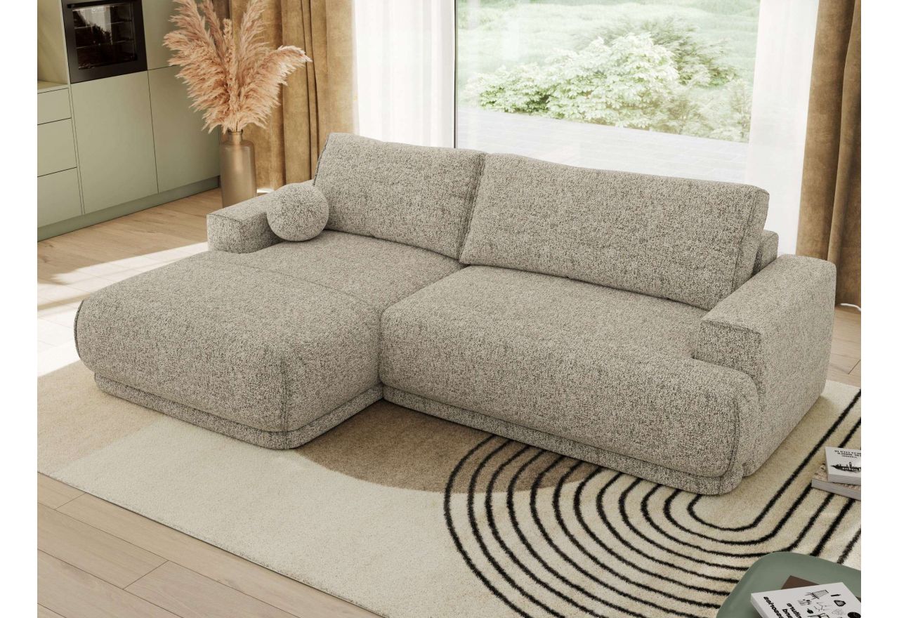 Narożnik RINA L - strona lewa - beżowy, struktura