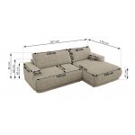 Narożnik RINA L - strona lewa - beżowy, struktura