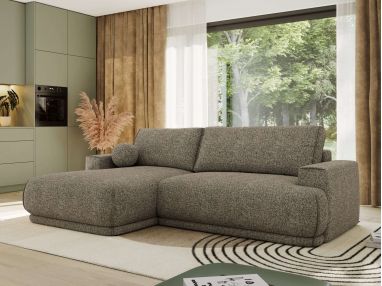 Narożnik RINA L - strona lewa - szary, struktura