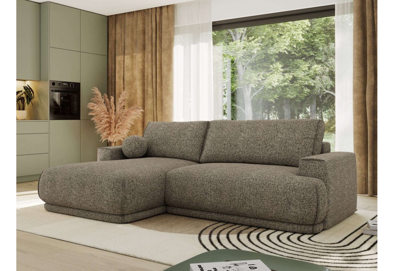 Narożnik RINA L - strona lewa - szary, struktura