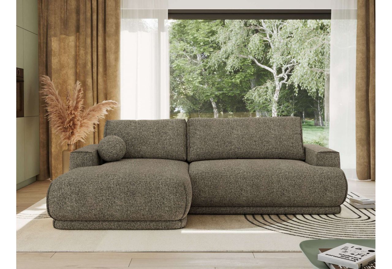 Narożnik RINA L - strona lewa - szary, struktura