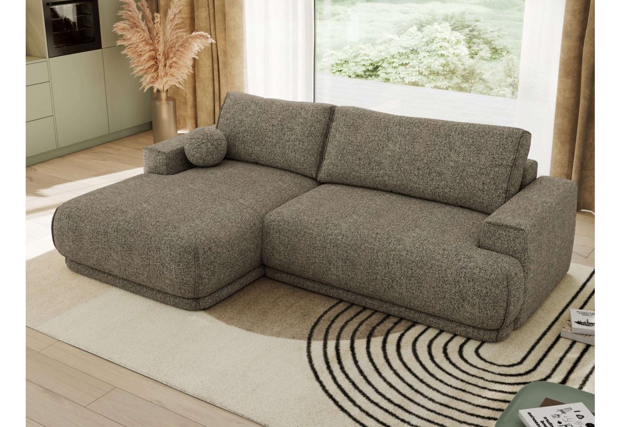 Narożnik RINA L - strona lewa - szary, struktura