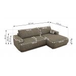 Narożnik RINA L - strona lewa - szary, struktura