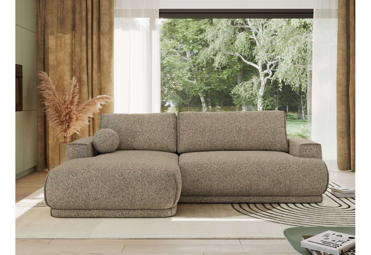 Narożnik RINA L - strona lewa - ciemnobeżowy, struktura