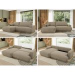 Narożnik RINA L - strona lewa - ciemnobeżowy, struktura