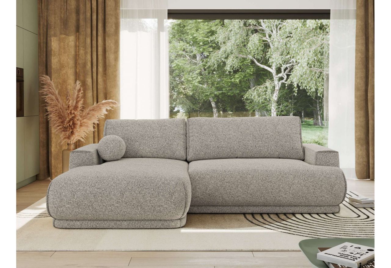 Narożnik RINA L - strona lewa - jasnoszary, struktura