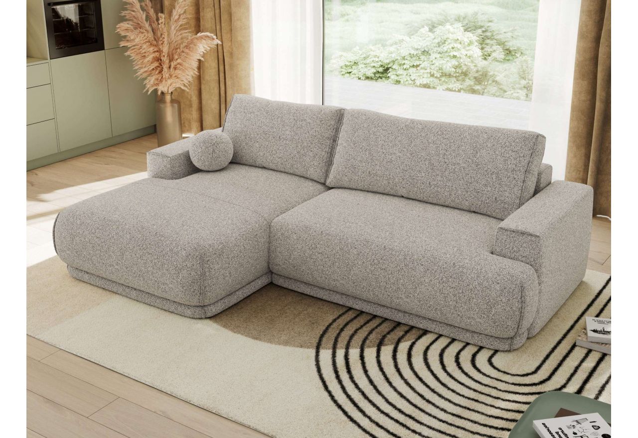 Narożnik RINA L - strona lewa - jasnoszary, struktura