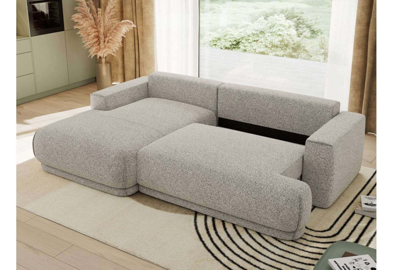 Narożnik RINA L - strona lewa - jasnoszary, struktura