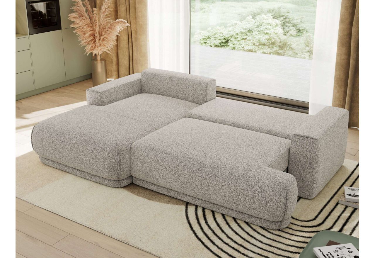 Narożnik RINA L - strona lewa - jasnoszary, struktura