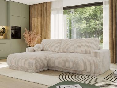 Narożnik RINA L - strona lewa - beżowy, sztruks