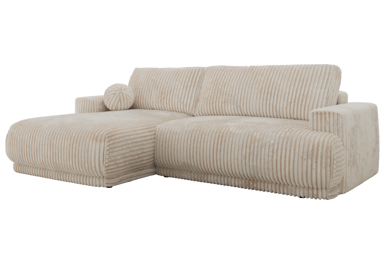 Narożnik RINA L - strona lewa - beżowy, sztruks