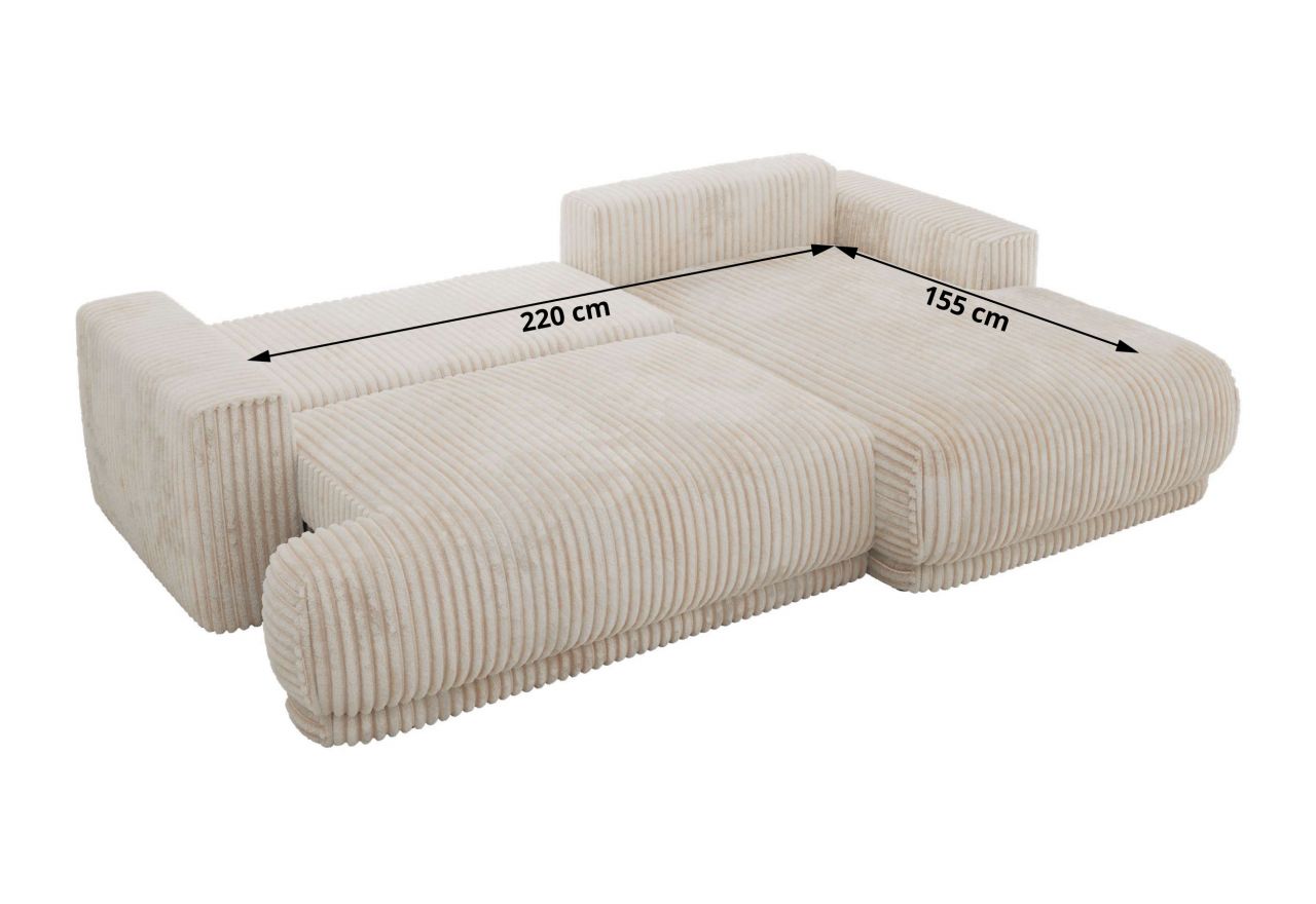 Narożnik RINA L - strona lewa - beżowy, sztruks