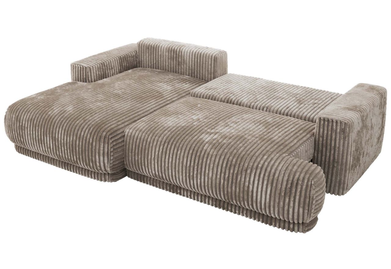 Narożnik RINA L - strona lewa - jasnobrązowy, sztruks