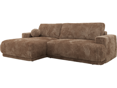 Narożnik RINA L - strona lewa - brązowy, sztruks