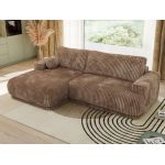 Narożnik RINA L - strona lewa - brązowy, sztruks