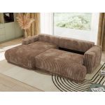 Narożnik RINA L - strona lewa - brązowy, sztruks