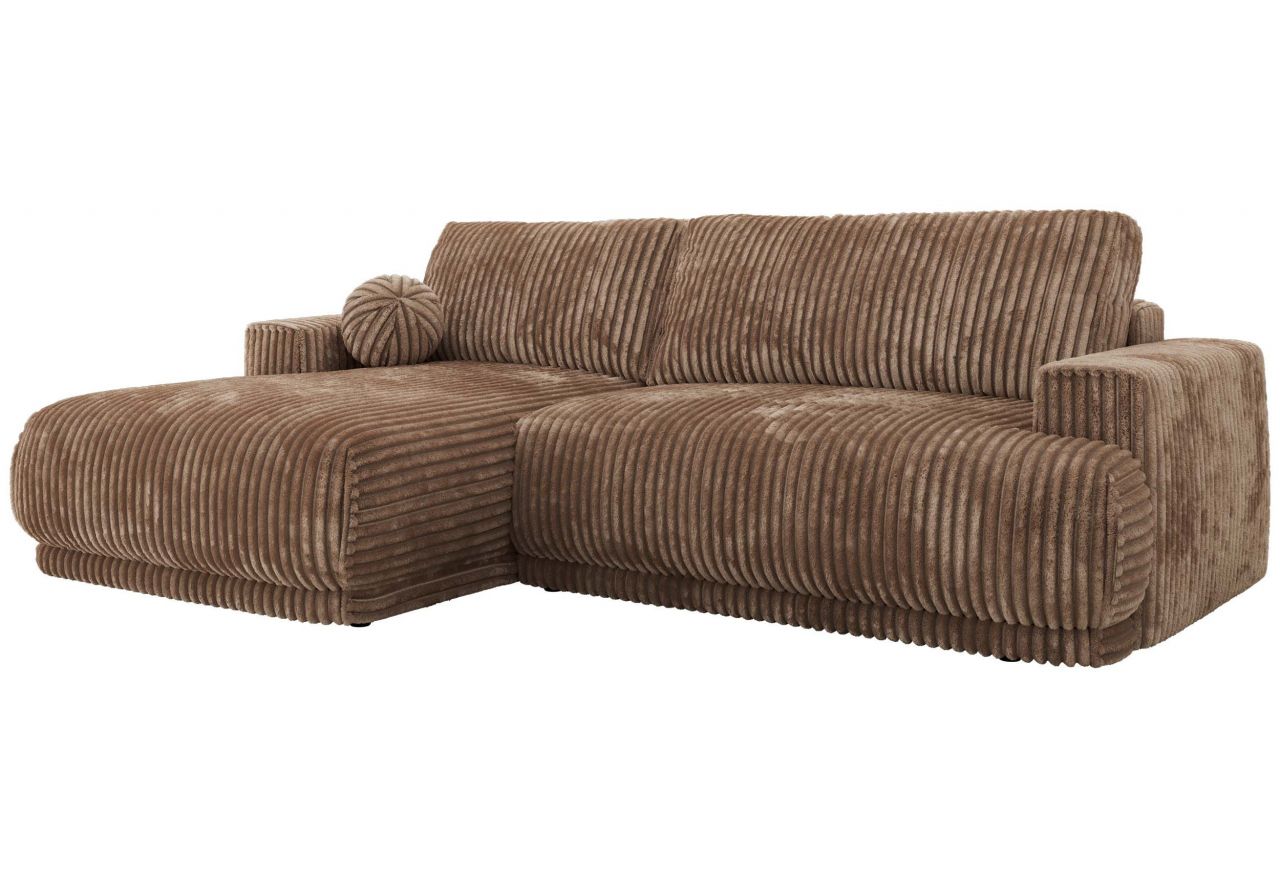 Narożnik RINA L - strona lewa - brązowy, sztruks