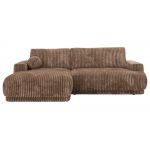 Narożnik RINA L - strona lewa - brązowy, sztruks