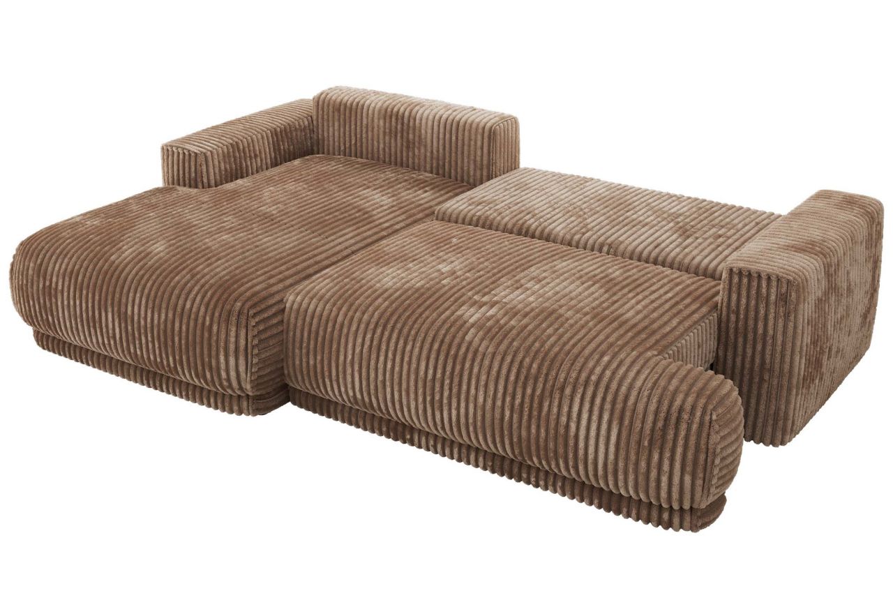 Narożnik RINA L - strona lewa - brązowy, sztruks