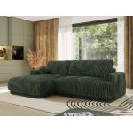 Narożnik RINA L - strona lewa - ciemnozielony, sztruks