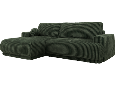 Narożnik RINA L - strona lewa - ciemnozielony, sztruks