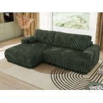 Narożnik RINA L - strona lewa - ciemnozielony, sztruks