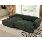 Narożnik RINA L - strona lewa - ciemnozielony, sztruks