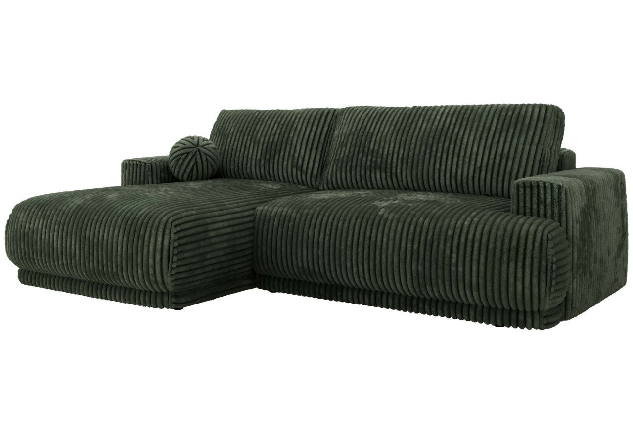 Narożnik RINA L - strona lewa - ciemnozielony, sztruks