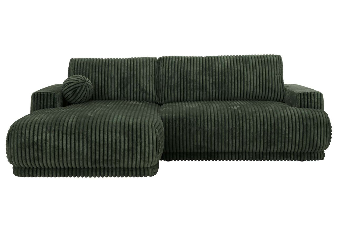 Narożnik RINA L - strona lewa - ciemnozielony, sztruks